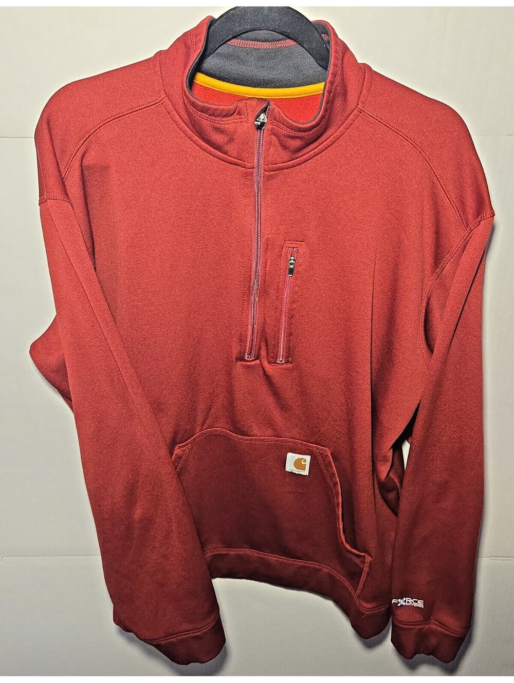 Carhartt Force Extremes 37.5 Half Zip Sweatshirt Men’s XL Red Mock Neck 102831